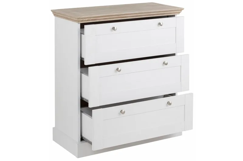 Dareia Byrå 75 cm - Vit/Brun - Förvaring - Förvaringsmöbler - Byrå