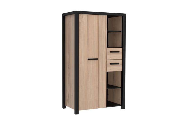 DAUBY Garderob 62x221 cm 3 Hyllplan Brun/Svart - Förvaring - Förvaringsmöbler - Byrå