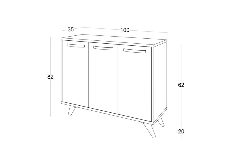 Desgrar Förvaringsskåp 100x82 cm - Brun - Förvaring - Förvaringsmöbler - Byrå