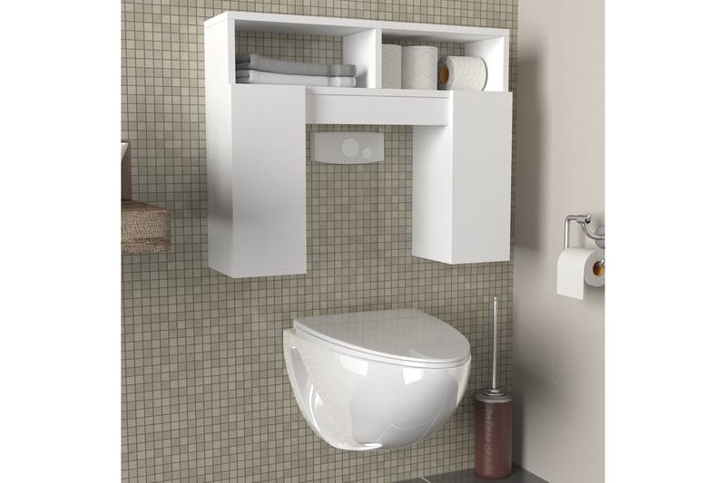 Dobles Badrumsskåp 76 cm, Vit