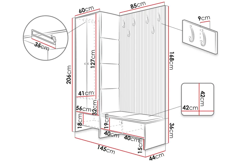 Dunvegan Highboard Light brown - Förvaring - Förvaringsmöbler - Byrå