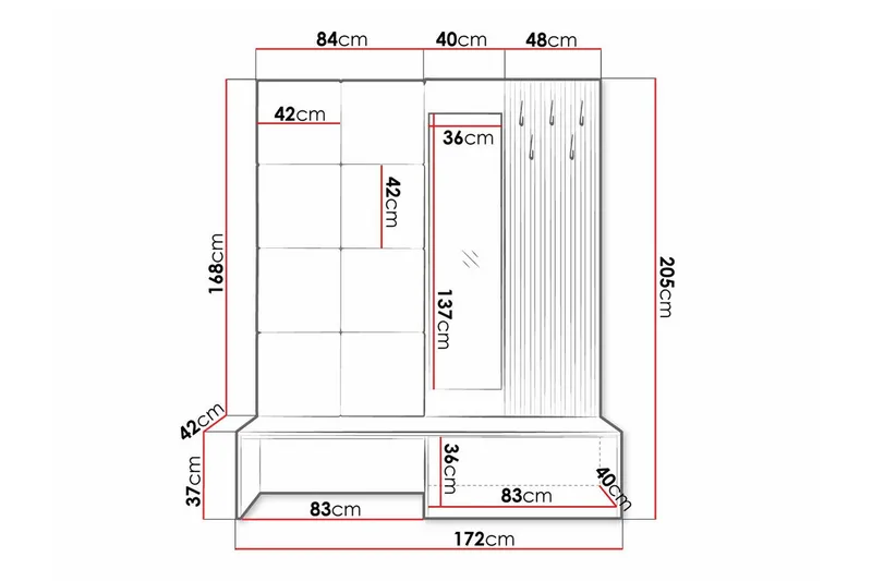 Dunvegan Highboard - Svart - Förvaring - Förvaringsmöbler - Byrå