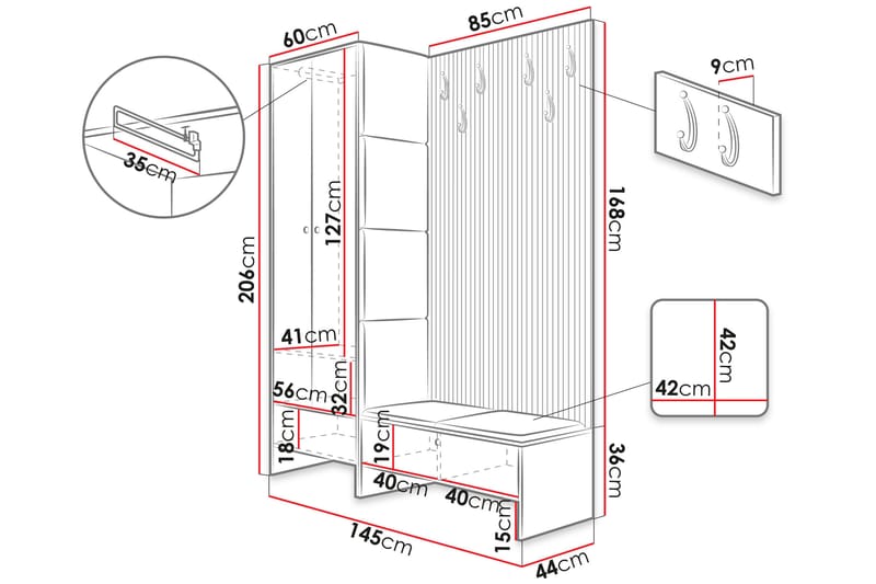 Dunvegan Highboard Vit - Förvaring - Förvaringsmöbler - Byrå