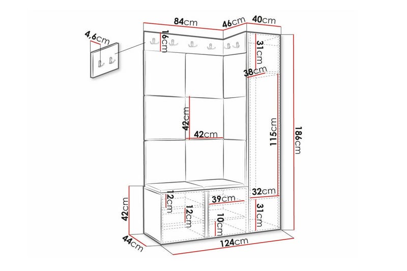 Dunvegan Highboard Vit - Förvaring - Förvaringsmöbler - Byrå
