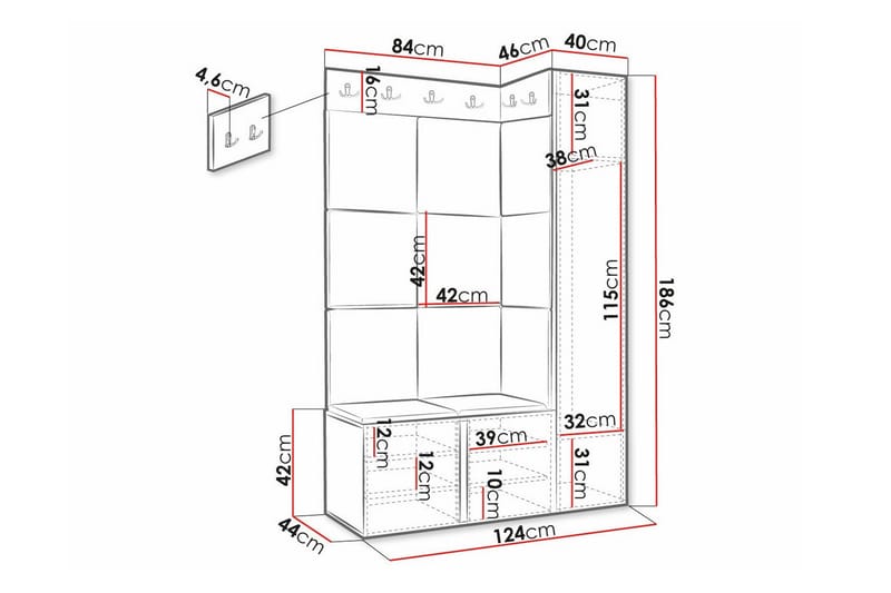 Dunvegan Highboard Vit - Förvaring - Förvaringsmöbler - Byrå