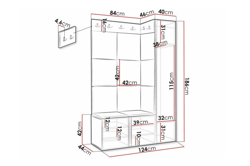 Dunvegan Highboard - Vit - Förvaring - Förvaringsmöbler - Byrå