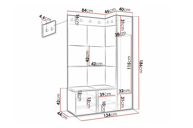 Dunvegan Highboard White - Förvaring - Förvaringsmöbler - Byrå