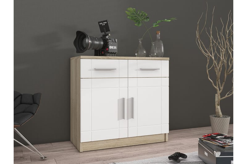 FALESTI Byrå 37x69 cm Vit/Natur - Förvaring - Förvaringsmöbler - Byrå