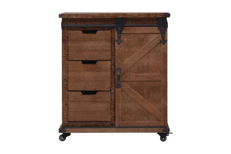 Förvaringsskåp massivt granträ 64x33,5x75 cm brun - Brun - Förvaring - Förvaringsmöbler - Byrå
