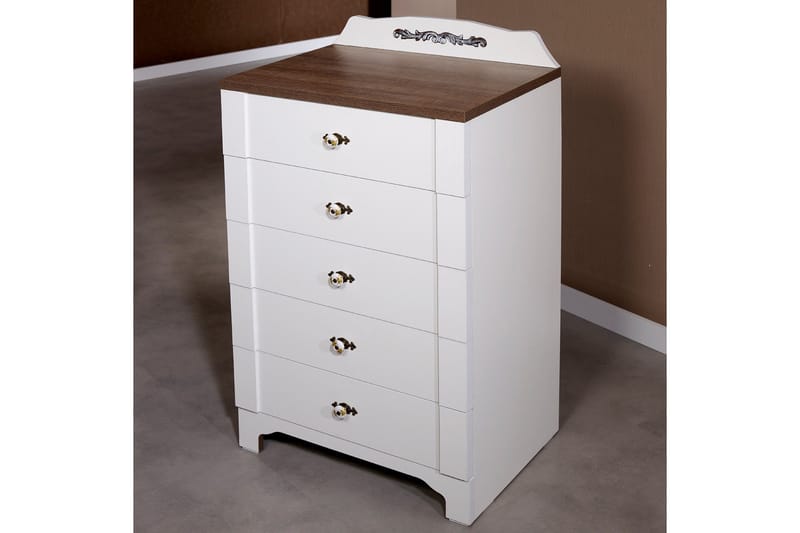 Gaszpar Byrå - Vit/Valnöt - Förvaring - Förvaringsmöbler - Byrå