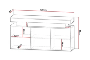 Glenndale Highboard - Svart - Förvaring - Förvaringsmöbler - Byrå