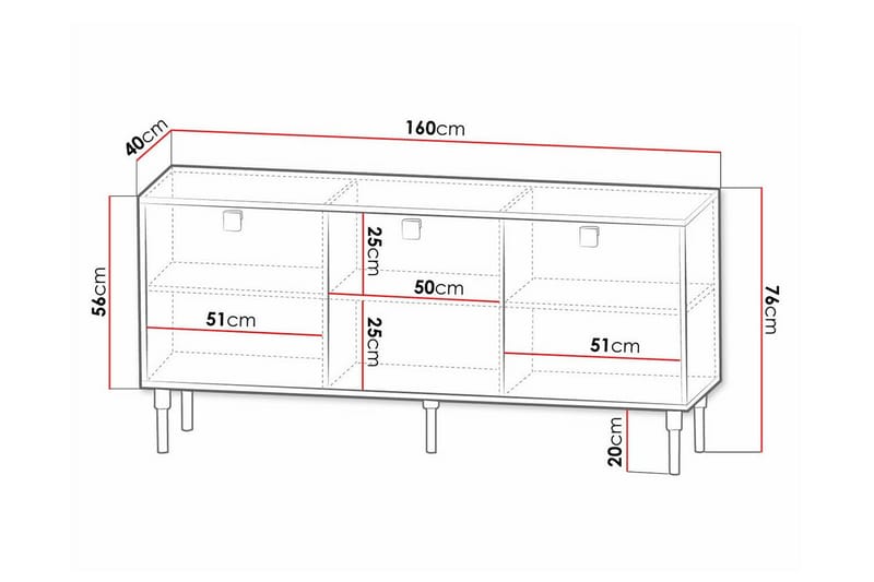 Glenndale Highboard Vit - Förvaring - Förvaringsmöbler - Byrå