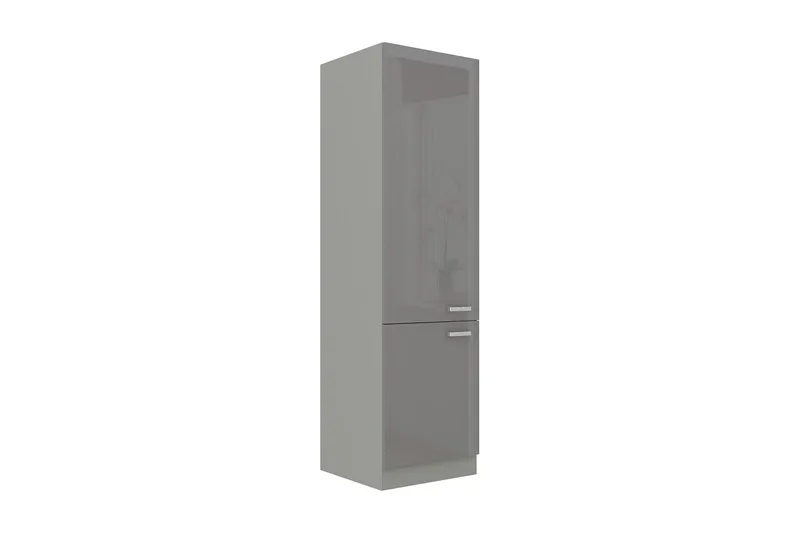 Grey Skåp med dörrar 40x57x210 cm, Grå/Vit