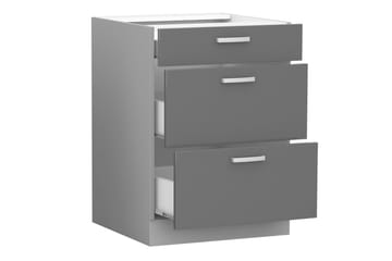 Grey Skåp med lådor 60x52x82 cm - Grå - Förvaring - Skåp - Köksskåp