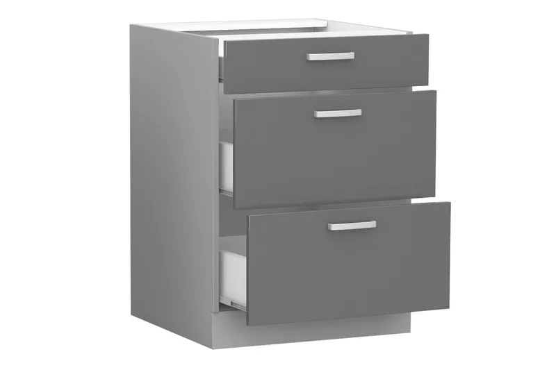 Grey Skåp med lådor 60x52x82 cm - Grå - Förvaring - Skåp - Köksskåp