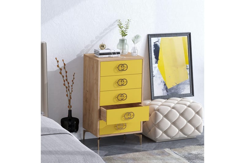 Highboard 40x50 cm - Guld/Natur/Gul - Förvaring - Förvaringsmöbler - Byrå