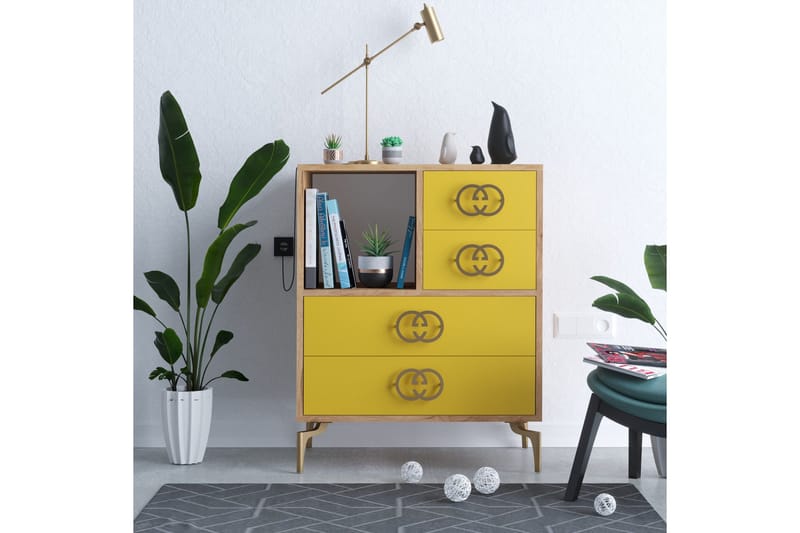 Highboard 40x70 cm - Guld/Natur - Förvaring - Förvaringsmöbler - Byrå