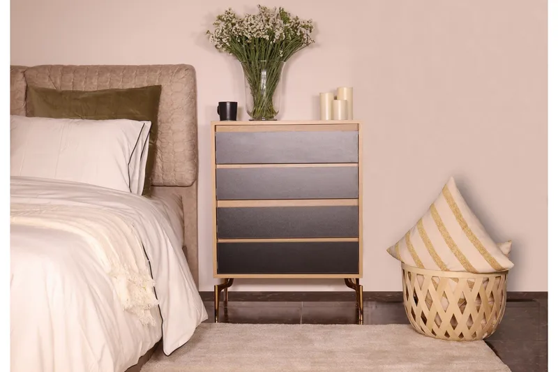 Highboard 40x70 cm, Natur/Svart