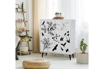 Highboard 95x111 cm - Vit/Svart - Förvaring - Förvaringsmöbler - Byrå