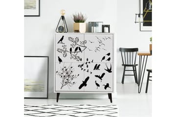 Highboard 95x111 cm - Vit/Svart - Förvaring - Förvaringsmöbler - Byrå