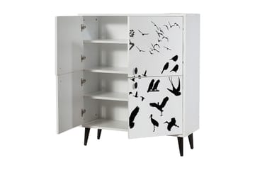 Highboard 95x111 cm - Vit/Svart - Förvaring - Förvaringsmöbler - Byrå