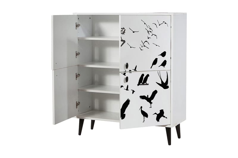 Highboard 95x111 cm - Vit/Svart - Förvaring - Förvaringsmöbler - Byrå