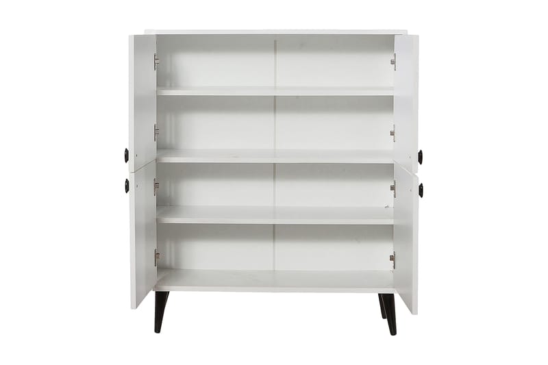 Highboard 95x111 cm - Vit/Svart/Gul - Förvaring - Förvaringsmöbler - Byrå