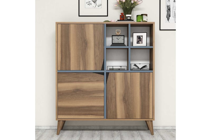 Hovdane Förvaringsskåp 100 cm - Brun/Blå - Förvaring - Förvaringsmöbler - Byrå