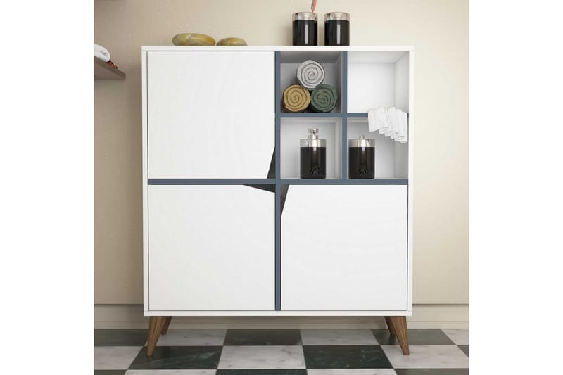 Hovdane Förvaringsskåp 100 cm - Vit/Blå - Förvaring - Förvaringsmöbler - Byrå