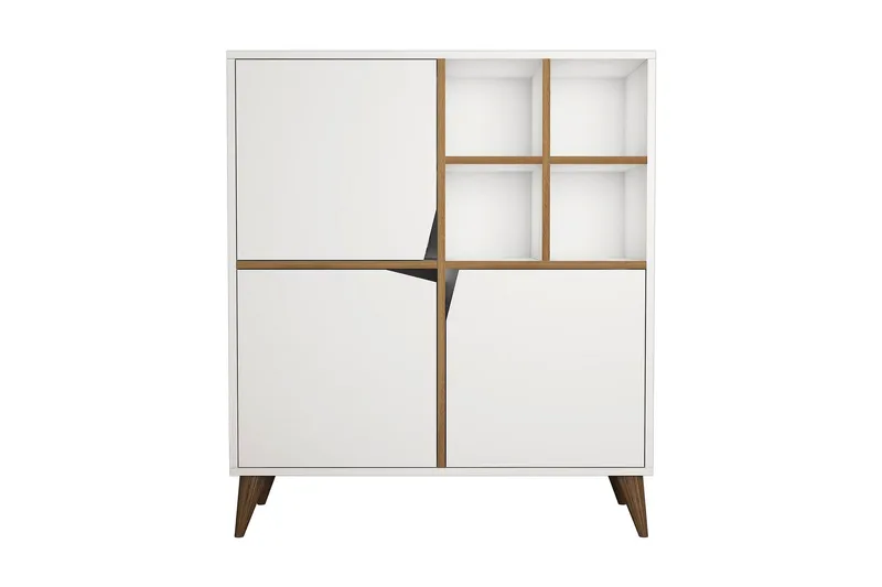 Hovdane Förvaringsskåp 100 cm, Vit/Brun