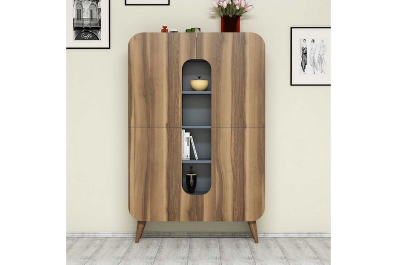 Hovdane Förvaringsskåp 108 cm, Brun/Blå