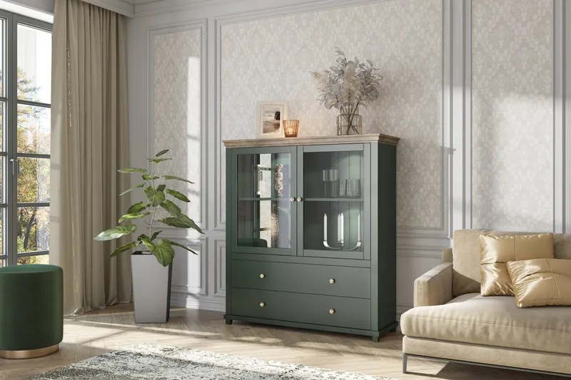 Ivreri Highboard 42x126 cm - Khaki/Natur - Förvaring - Förvaringsmöbler - Byrå