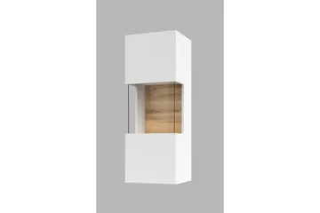 Jestine Vägghängt Vitrinskåp 30 cm djup 36 cm bred 95 cm hög Trä Glas - Vit - Förvaring - Skåp - Vitrinskåp