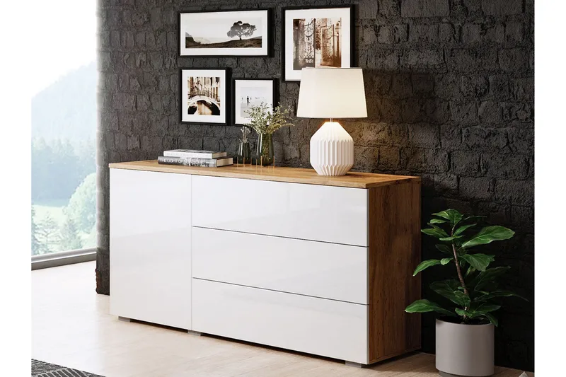 Kankuro Byrå 111x68 cm - Natur/Vit - Förvaring - Förvaringsmöbler - Byrå