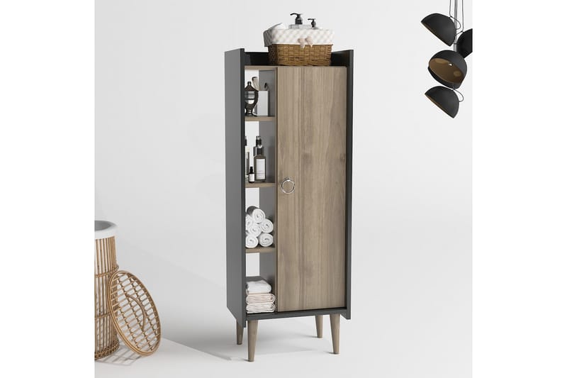 Keachi Highboard 50x30 cm - Mörkbrun/Antracit - Förvaring - Förvaringsmöbler - Byrå