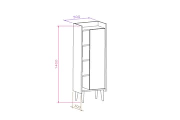 Keachi Highboard 50x30 cm - Mörkbrun/Antracit - Förvaring - Förvaringsmöbler - Byrå