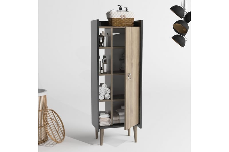 Keachi Highboard 50x30 cm - Mörkbrun/Antracit - Förvaring - Förvaringsmöbler - Byrå