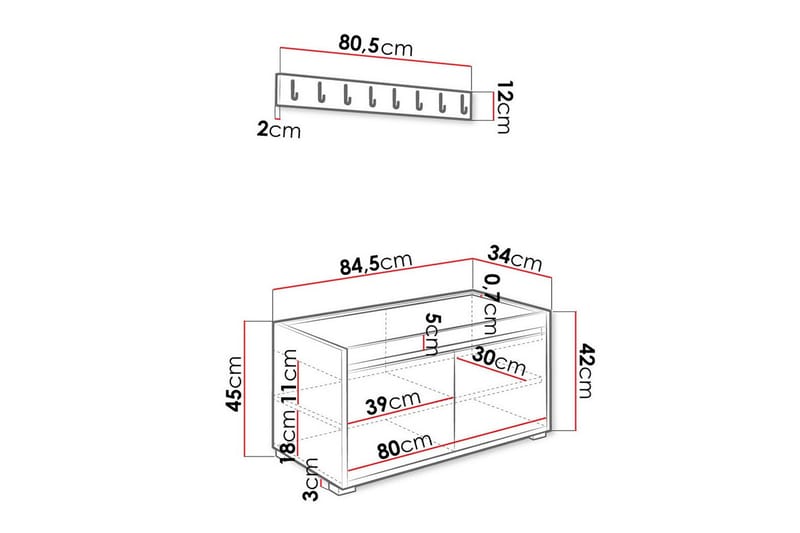 Kenmare Highboard Gul/Vit - Förvaring - Förvaringsmöbler - Byrå