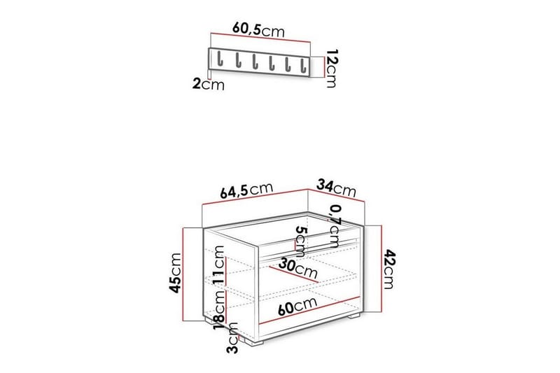 Kenmare Highboard Svart/Vit - Förvaring - Förvaringsmöbler - Byrå