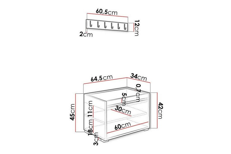 Kenmare Highboard Svart/Vit - Förvaring - Förvaringsmöbler - Byrå