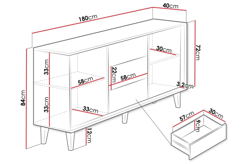 Kintore Highboard - Brun - Förvaring - Förvaringsmöbler - Byrå