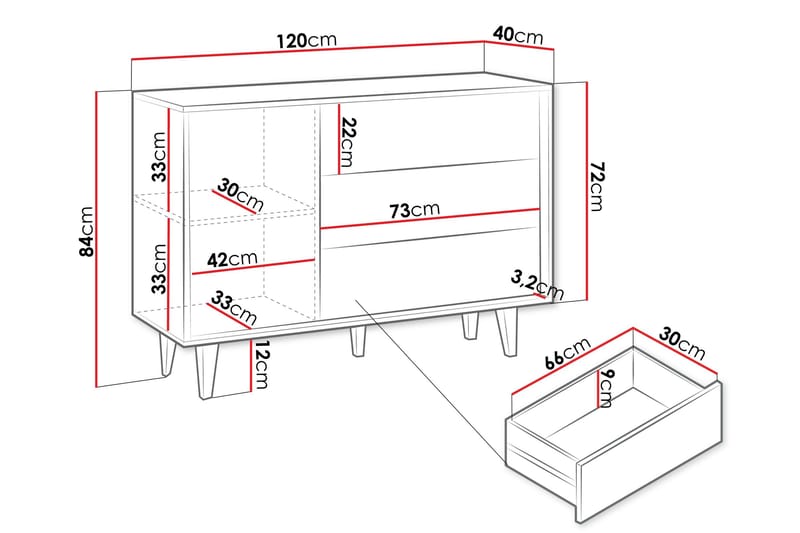 Kintore Highboard - Brun - Förvaring - Förvaringsmöbler - Byrå