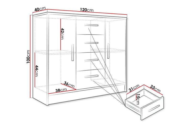 Kintore Highboard - Vit - Förvaring - Förvaringsmöbler - Byrå