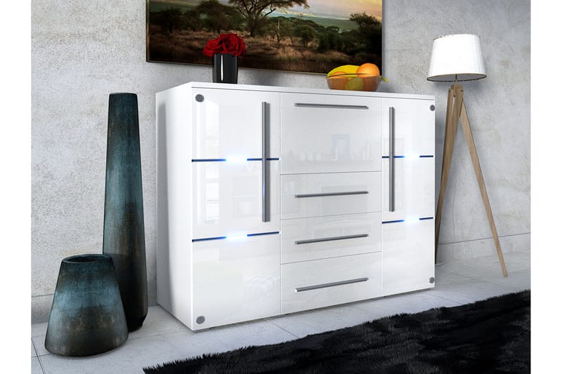 LEDJA Byrå 136x39x115 cm - Vit - Förvaring - Förvaringsmöbler - Byrå