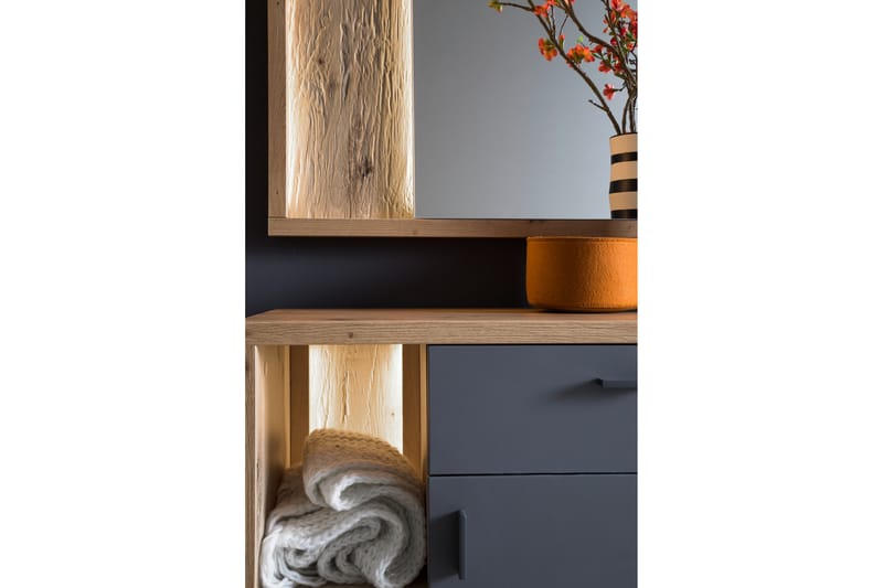 LEMOORE Byrå 37x76 cm Grå/Natur - Förvaring - Förvaringsmöbler - Byrå