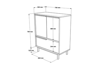 Liyakat Highboard - Vit - Förvaring - Förvaringsmöbler - Byrå