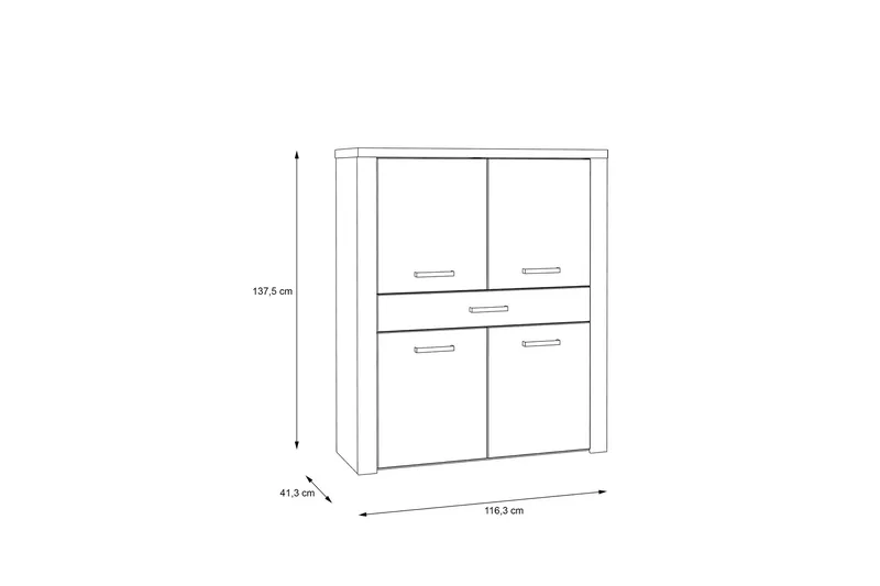 Loannia Highboard 42x117 cm - Brun - Förvaring - Förvaringsmöbler - Byrå