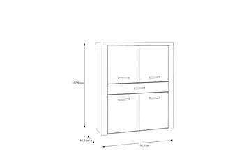 Loannia Highboard 42x117 cm - Brun - Förvaring - Förvaringsmöbler - Byrå