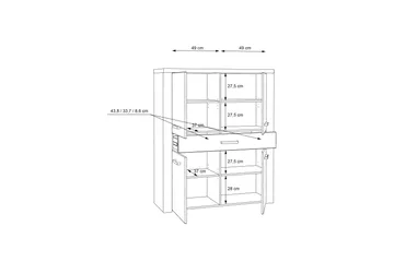 Loannia Highboard 42x117 cm - Brun - Förvaring - Förvaringsmöbler - Byrå