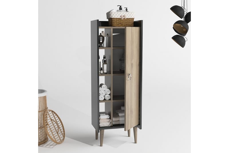 LOGGY Highboard 50x30 cm Mörkbrun/Antracit - Förvaring - Förvaringsmöbler - Byrå